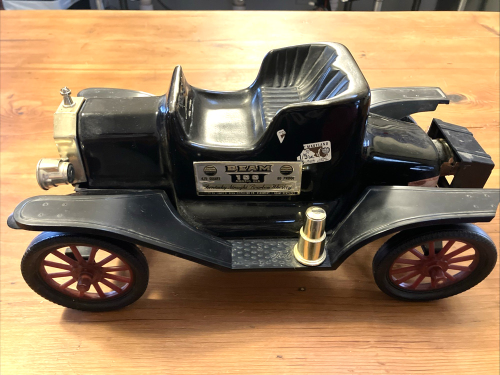 Vtg 1974 Jim Beam Ford Model T Antique Car Empty Whiskey Decanter Bottle